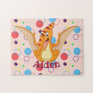 Kinder naam Dinosaur Puzzle Learning Activity Legpuzzel