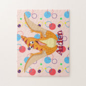 Kinder naam Dinosaur Puzzle Learning Activity Legpuzzel (Verticaal)