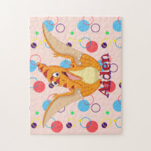 Kinder naam Dinosaur Puzzle Learning Activity