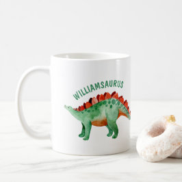 Kinder naam Funny Waterverf Dinosaur Koffiemok