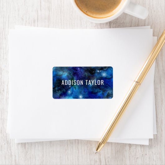 Kinder naam Galaxy Space School Supply Label (Insitu)