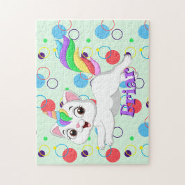 Kinder naam Happy Kittycorn Puzzle-leeractiviteit Legpuzzel