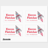 Kinder naam ID raket stickers (Vel)