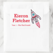 Kinder naam ID raket stickers (Tas)