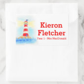 Kinder naam ID vuurtoren stickers (Tas)