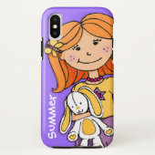 Kinder naam iphone girl knuffel paars geel Case-Mate iPhone case (Achterkant)