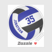 kinder naam jersey nummer zwarte volleybal sticker (Vel)