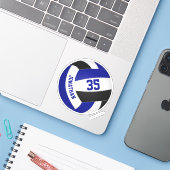 kinder naam jersey nummer zwarte volleybal sticker (Laptop met iPhone)