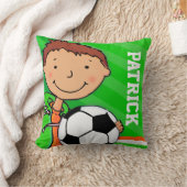 Kinder naam jongen football voetbal groene kussen  (Deken)