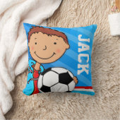 Kinder naam jongens football blauw kussen (Deken)