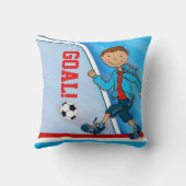 Kinder naam jongens football blauw kussen (Achterkant)