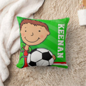 Kinder naam jongens football groen rood kussen (Deken)