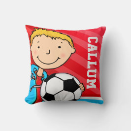 Kinder naam jongens football voetbal rood kussen k