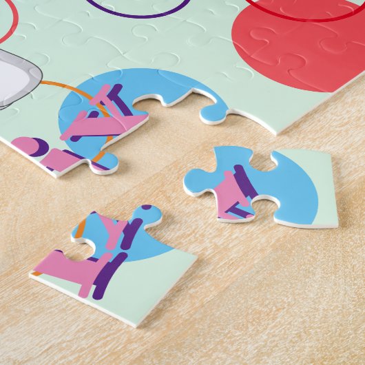 Kinder naam Kat Unicorn Puzzle Learning Activity Legpuzzel (Zijkant)