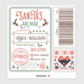 Kinder naam kerstkerstkerstkerstkerstkerstkerstman sticker (Vel)