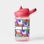 Kinder NAAM Kleurrijke Artsy Flowers Waterfles (Links)