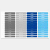 Kinder naam label school grijs blauw kleur code co (Vel)