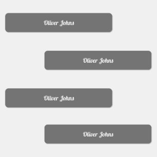 Kinder naam label school grijs wit