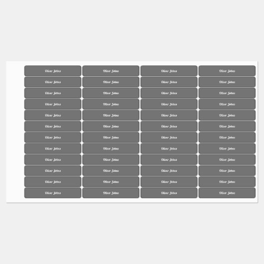 Kinder naam label school grijs wit (Vel)