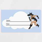 Kinder naam Labels School Supplies Super held comi (Design 2)