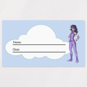 Kinder naam Labels School Supplies Super held comi (Design 1)