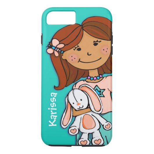 Kinder naam meisje knuffel aqua cover (Achterkant)