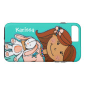 Kinder naam meisje knuffel aqua cover (Achterkant (Horizontaal))