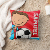 Kinder naam neef football voetbal rode blauwe kuss kussen (Deken)