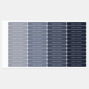 Kinder naam op grijze lijm labels