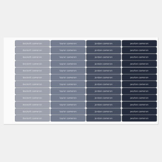 Kinder naam op grijze lijm labels