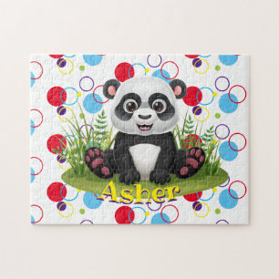 Kinder naam Panda Puzzle Learning Activity Legpuzzel