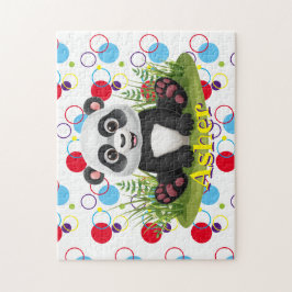 Kinder naam Panda Puzzle Learning Activity Legpuzzel
