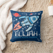 Kinder naam raketverkenner blauw Elijah kussen (Deken)