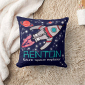 Kinder naam raketverkenner blauwgroen blauwe kusse kussen (Deken)