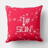 Kinder naam Rocket Space Explorer zwart rood kusse Kussen (Achterkant)