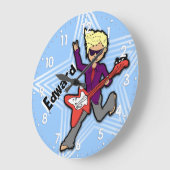 Kinder naam rockstar guitar boy blauwe klok (Hoek)