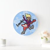 Kinder naam rockstar guitar boy blauwe klok (Huis)