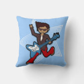 Kinder naam rockstar guitar boy blauwe kussen (Achterkant)