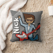 Kinder naam rockstar guitar boy grijze pijp kussen (Deken)