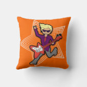 Kinder naam rockstar guitar boy oranje paarse kuss kussen (Achterkant)