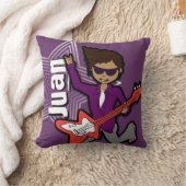 Kinder naam rockstar guitar boy paarse kussen (Deken)