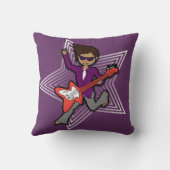 Kinder naam rockstar guitar boy paarse kussen (Achterkant)