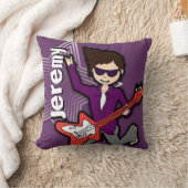 Kinder naam rockstar guitar boy paarse kussen (Deken)