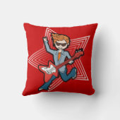 Kinder naam rockstar guitar boy zwart & rode kusse kussen (Achterkant)