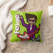 Kinder naam rockstar guitar green & paarse kussen (Deken)
