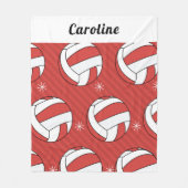 Kinder naam rode en gestreept volleybalpatroon fleece deken (Voorkant)