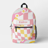 Kinder naam rugzak 70s groovy terug naar school (Voorkant)