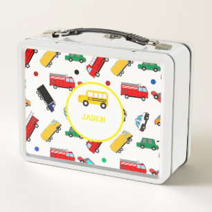 Kinder naam rugzak auto race terug naar school