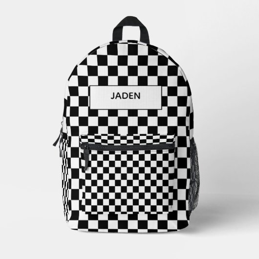 Kinder naam rugzak auto race terug naar school (Voorkant)