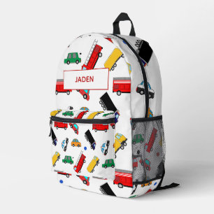 Kinder naam rugzak auto race terug naar school